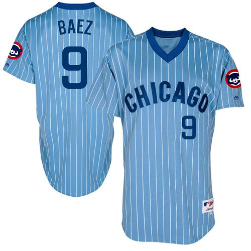 Men's Majestic Chicago Cubs #9 Javier Baez Authentic Blue